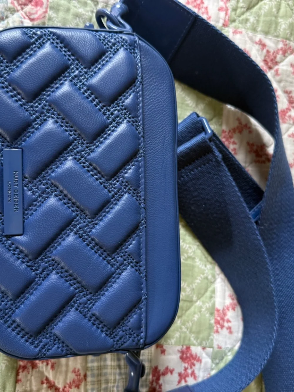 Kurt Geiger Small Kensington Camera Drench Bag Royal Blue Crossbody